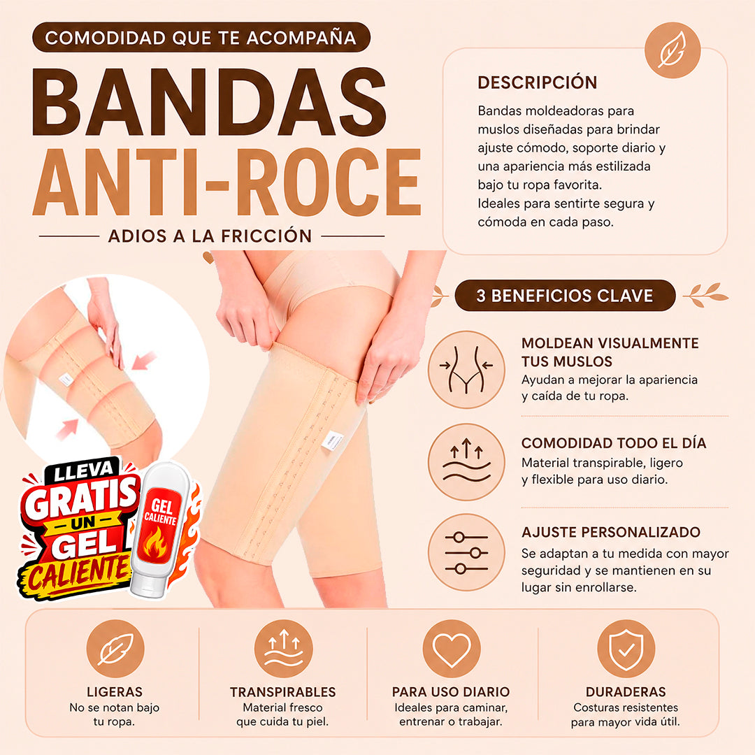 Faja muslos anti roce compresiva